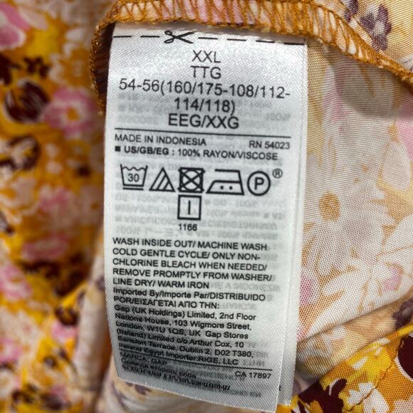 GAP Top Womens XXL Floral Long Sleeve Puff Sleeve Peasant Cottage Boho‎ - Picture 13 of 15